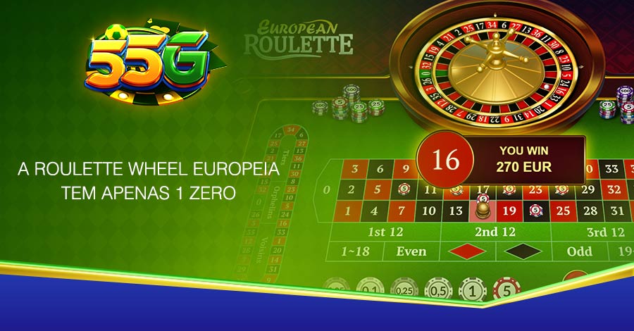 A roda da Roulette Europeia tem apenas um único número 0.